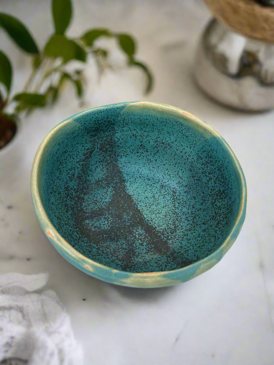 Ocean Blue Ceramic Salad Bowl