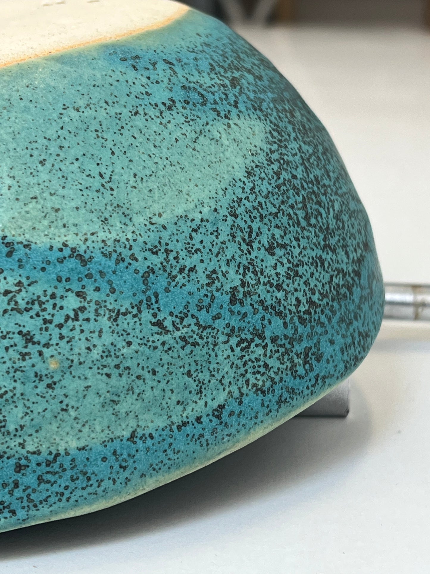 Ocean Blue Ceramic Salad Bowl