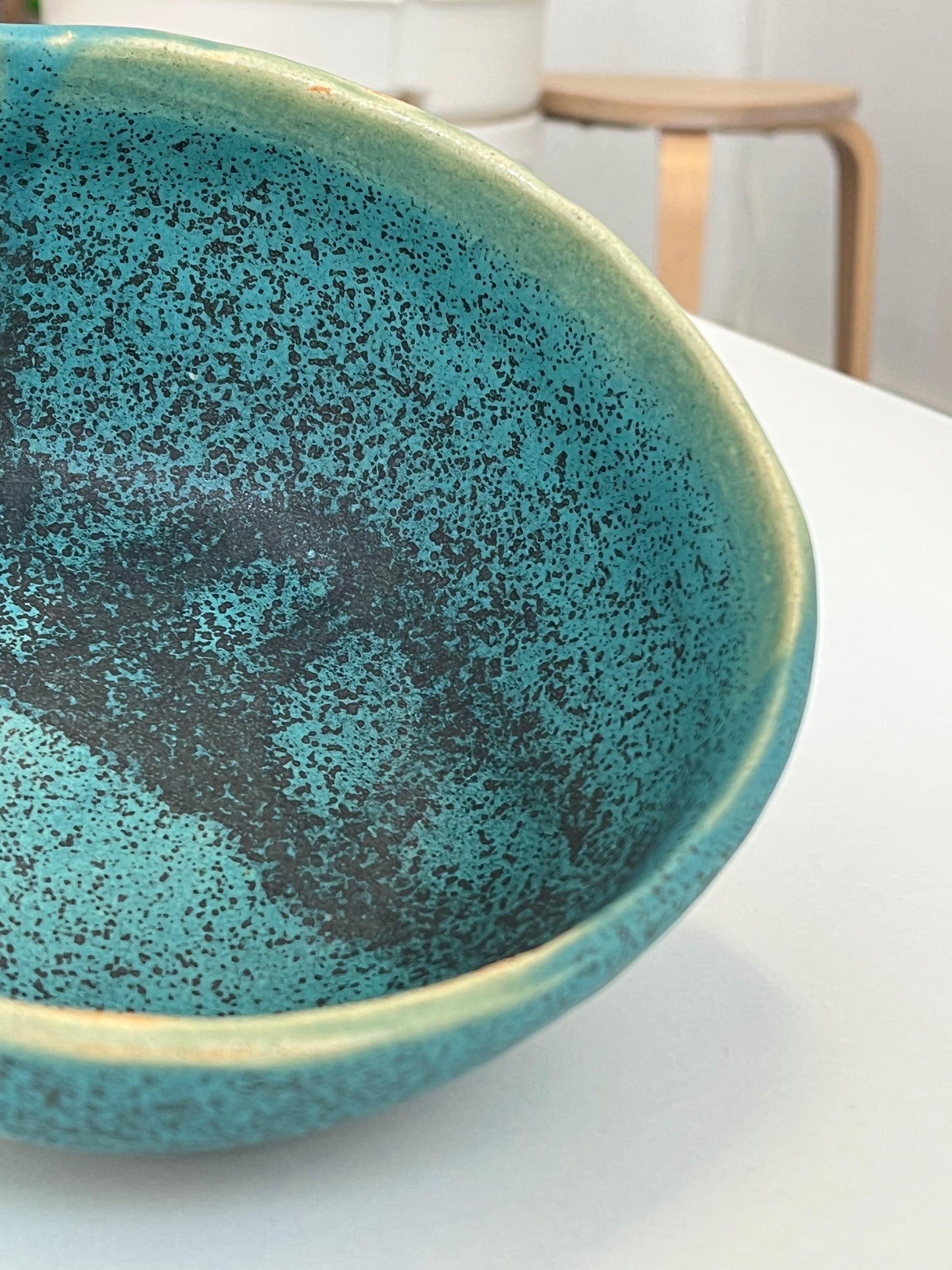 Ocean Blue Ceramic Salad Bowl